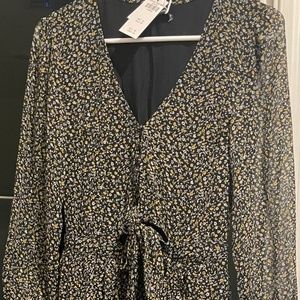 Abercrombie & Fitch ruffle hem midi dress with matching scrunchie